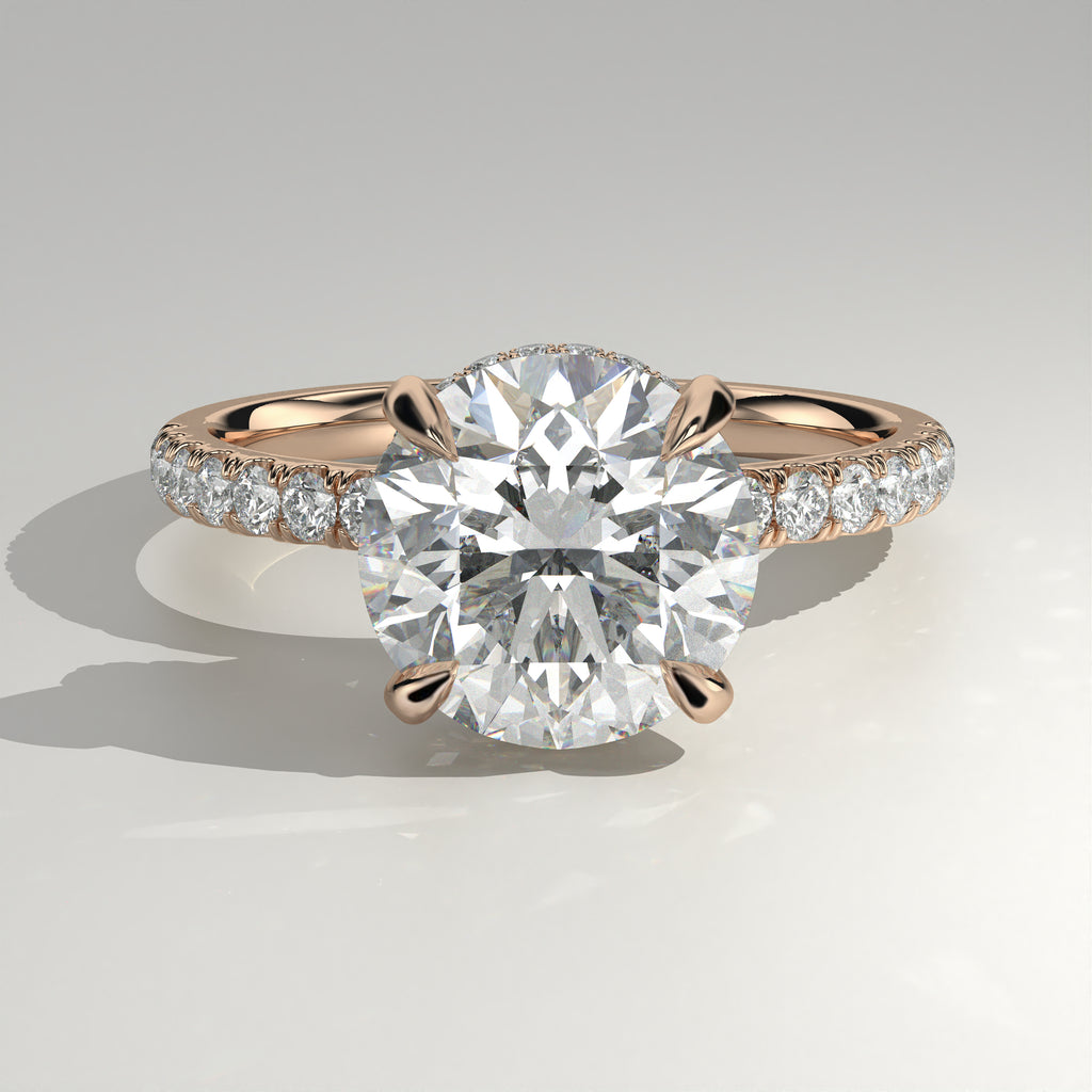 The Sample Solitaire Engagement Rings - 2.0 Carat Round 14K Rose Gold Engagement Ring