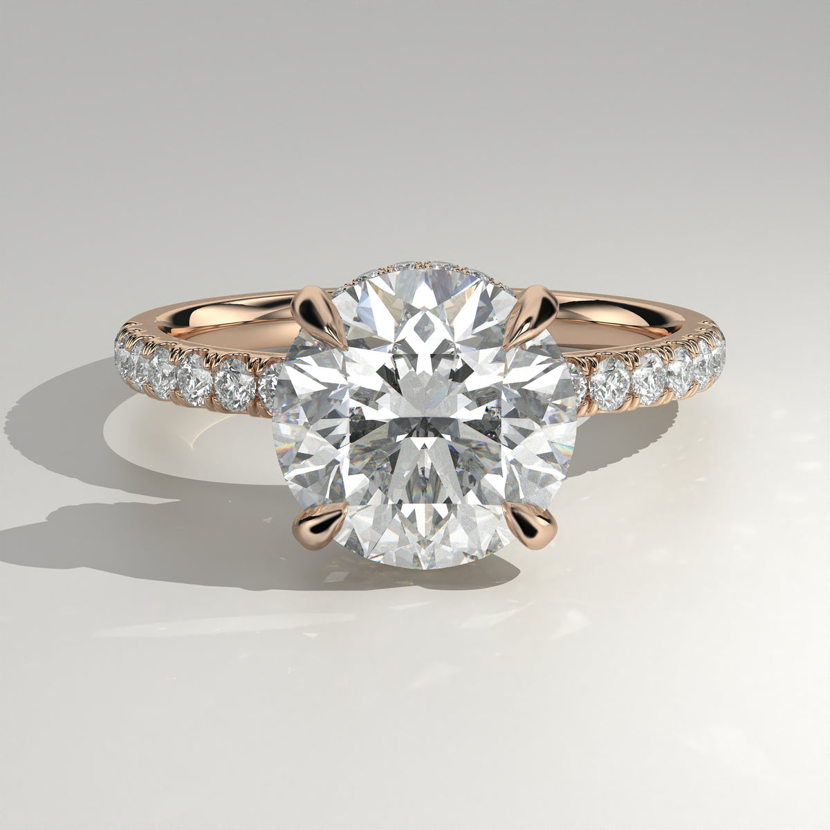 The Sample Solitaire Engagement Rings - 2.0 Carat Round 14K Rose Gold Engagement Ring