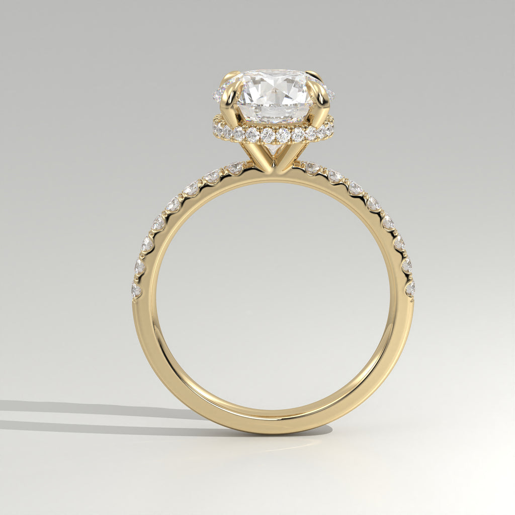 The Sample Solitaire Engagement Rings - 3.0 Carat Round 18K Yellow Gold Engagement Ring