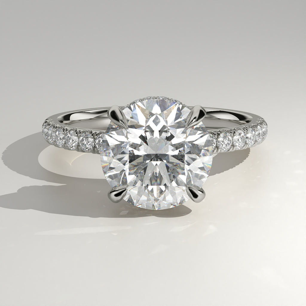 The Sample Solitaire Engagement Rings - 1.0 Carat Round 18K White Gold Engagement Ring