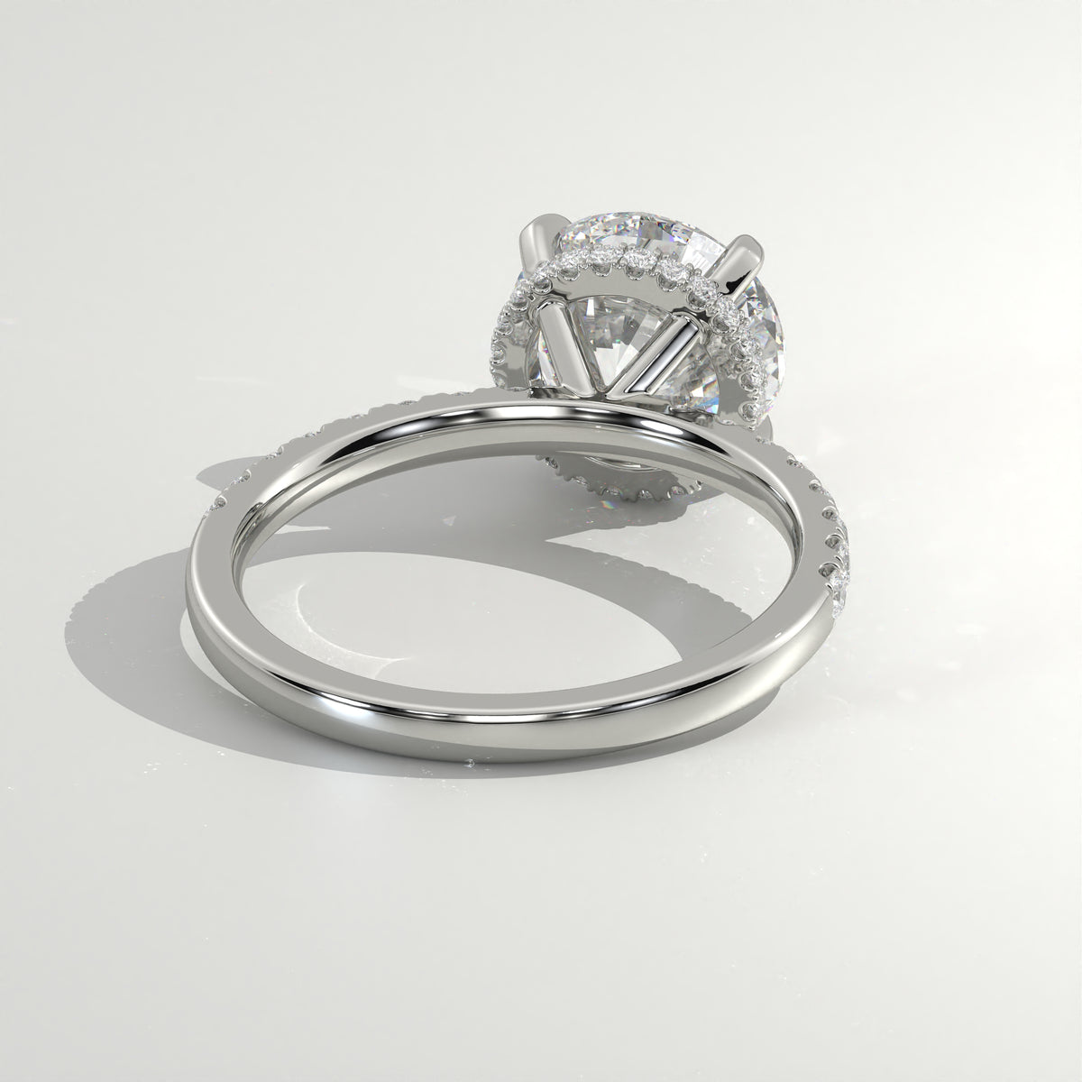The Sample Solitaire Engagement Rings - 1.0 Carat Round 18K White Gold Engagement Ring