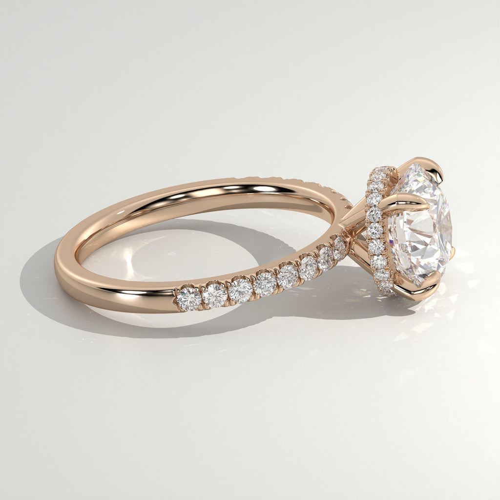 The Sample Solitaire Engagement Rings - 2.0 Carat Round 14K Rose Gold Engagement Ring
