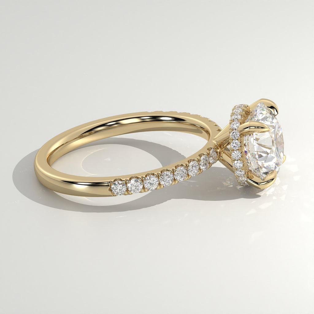 The Sample Solitaire Engagement Rings - 3.0 Carat Round 18K Yellow Gold Engagement Ring