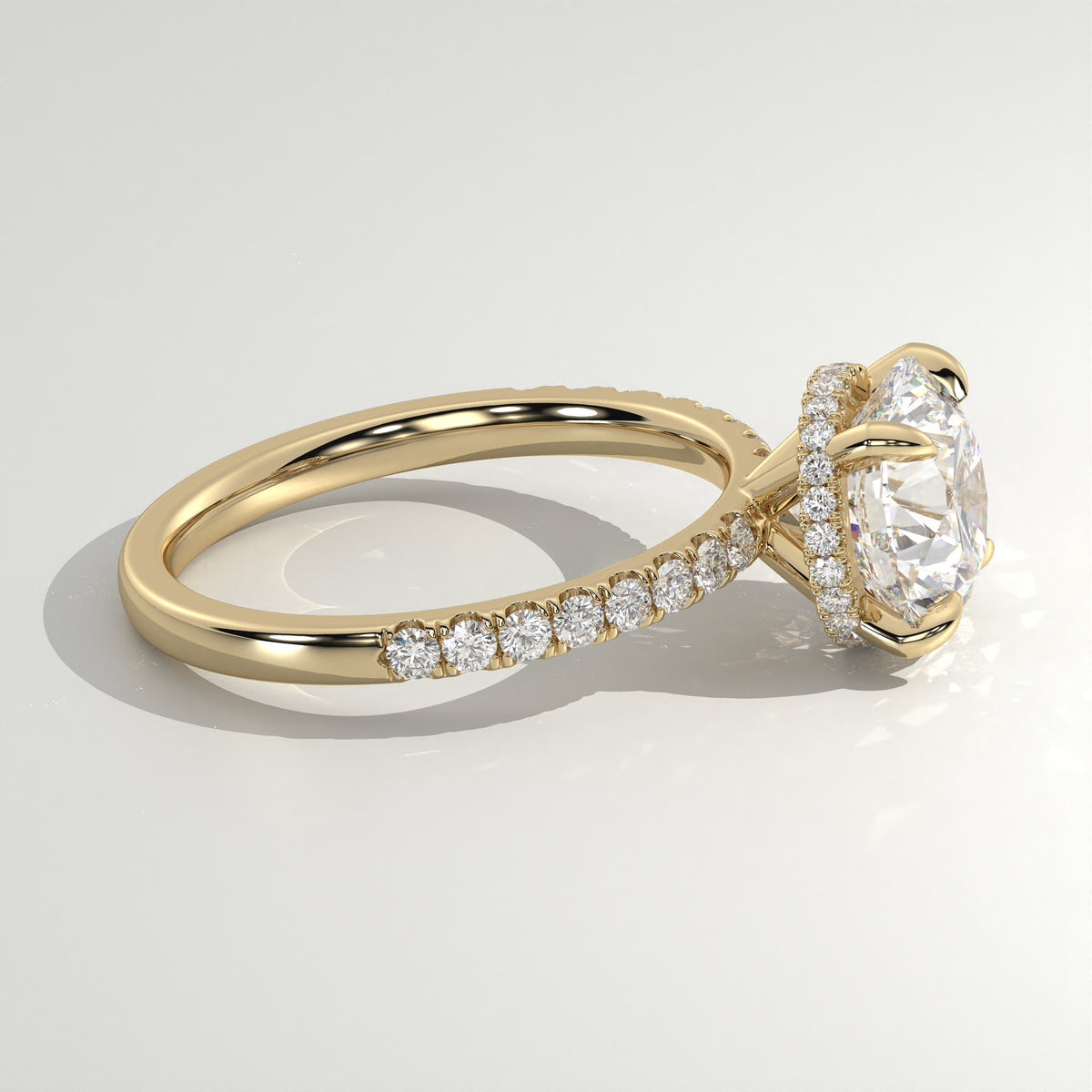 The Sample Solitaire Engagement Rings - 3.0 Carat Round 18K Yellow Gold Engagement Ring