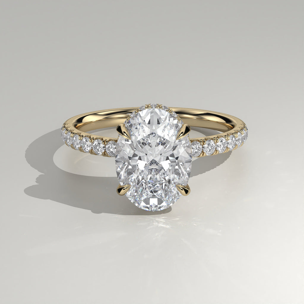 The Sample Solitaire Engagement Rings - 2.5 Carat Oval 14K Yellow Gold Engagement Ring