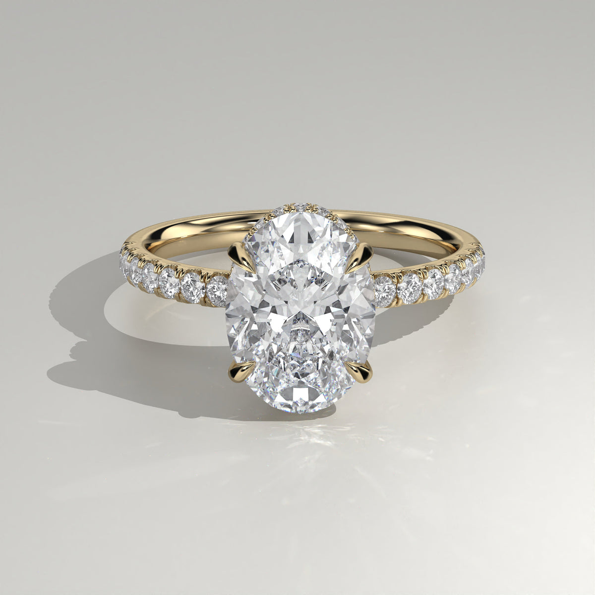 The Sample Solitaire Engagement Rings - 2.5 Carat Oval 14K Yellow Gold Engagement Ring