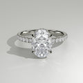 The Sample Solitaire Engagement Rings - 4.0 Carat Oval 18K White Gold Engagement Ring
