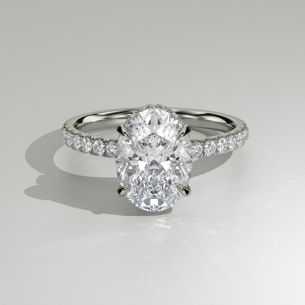 The Sample Solitaire Engagement Rings - 5.0 Carat Oval 14K White Gold Engagement Ring
