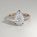 The Sample Solitaire Engagement Rings - 3.0 Carat Pear 14K Rose Gold Engagement Ring