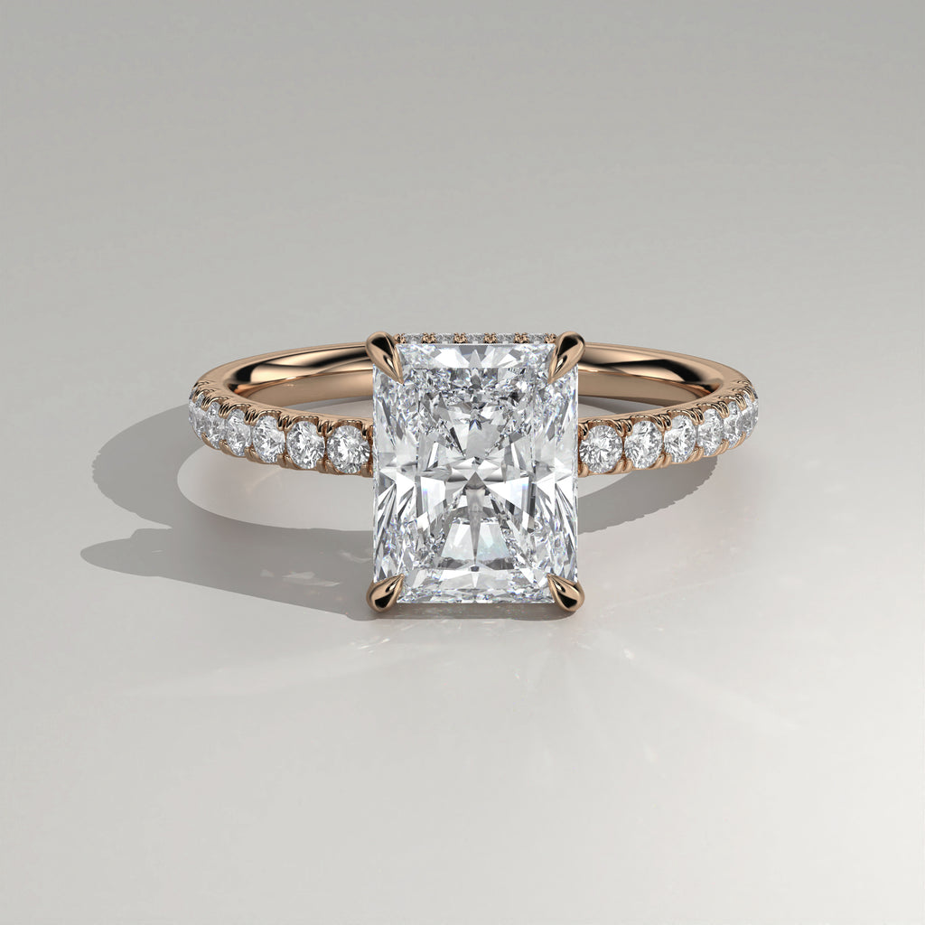 The Sample Solitaire Engagement Rings - 1.5 Carat Radiant 18K Rose Gold Engagement Ring