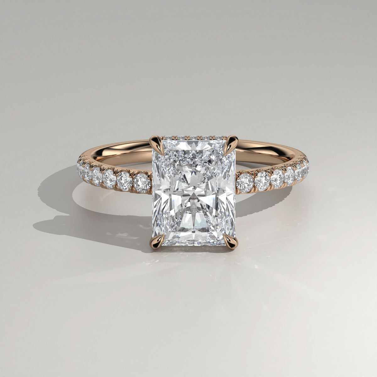 The Sample Solitaire Engagement Rings - 1.5 Carat Radiant 18K Rose Gold Engagement Ring