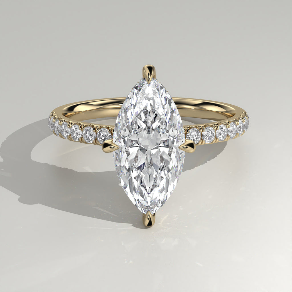 The Sample Solitaire Engagement Rings - 2.5 Carat Marquise 18K Yellow Gold Engagement Ring