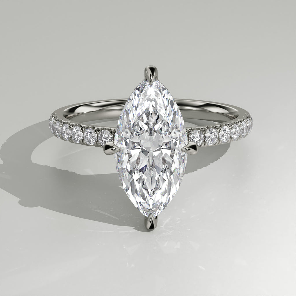 The Sample Solitaire Engagement Rings - 1.0 Carat Marquise 14K White Gold Engagement Ring