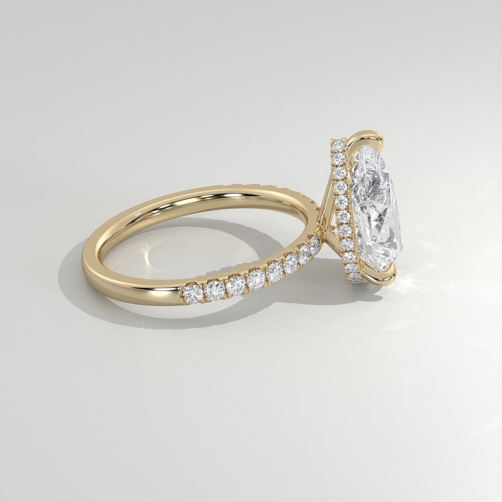 The Sample Solitaire Engagement Rings - 2.5 Carat Pear 14K Yellow Gold Engagement Ring