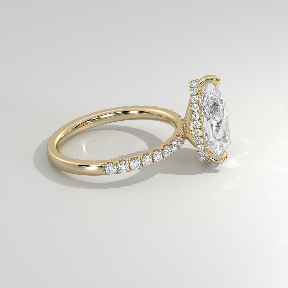 The Sample Solitaire Engagement Rings - 2.5 Carat Pear 14K Yellow Gold Engagement Ring