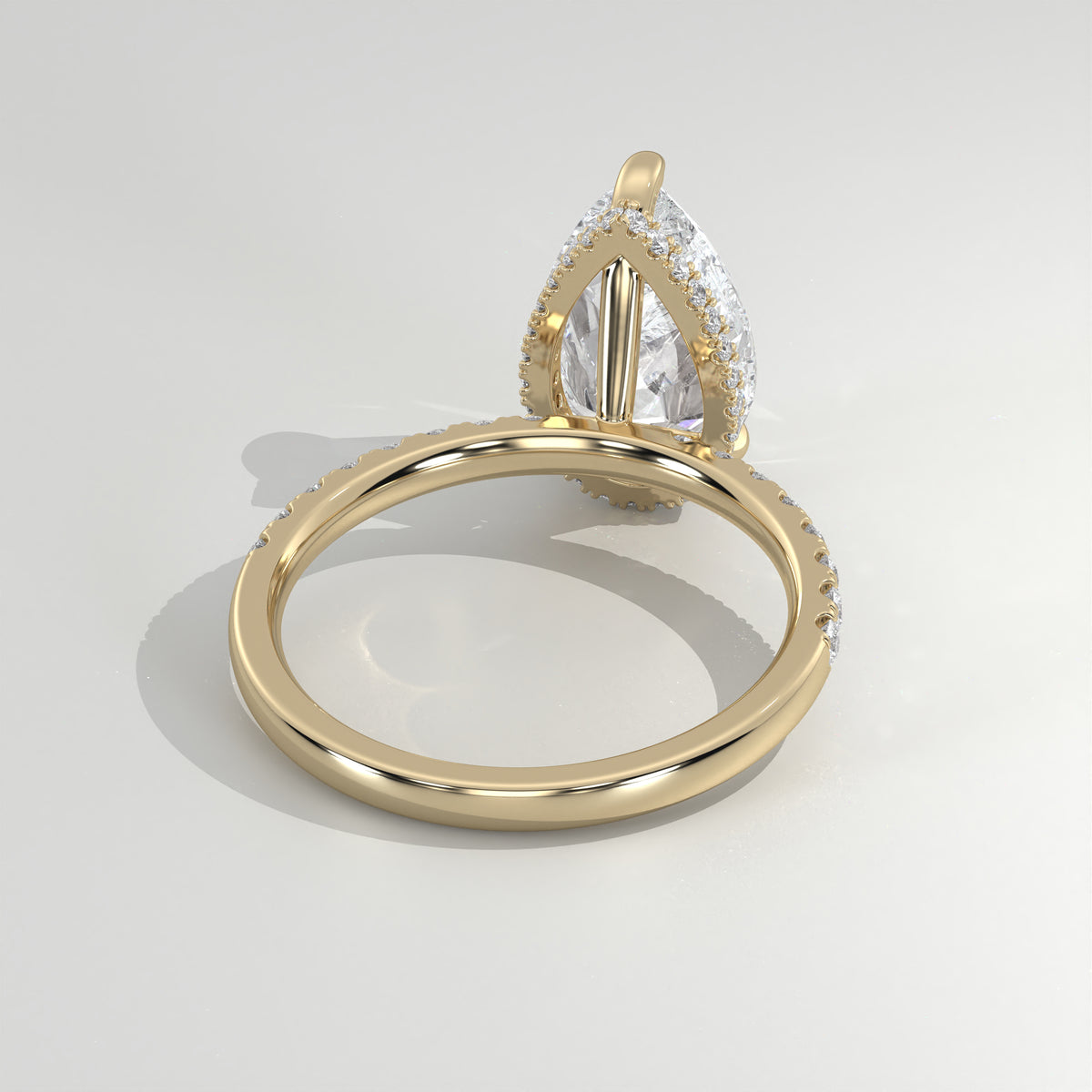 The Sample Solitaire Engagement Rings - 2.5 Carat Pear 14K Yellow Gold Engagement Ring