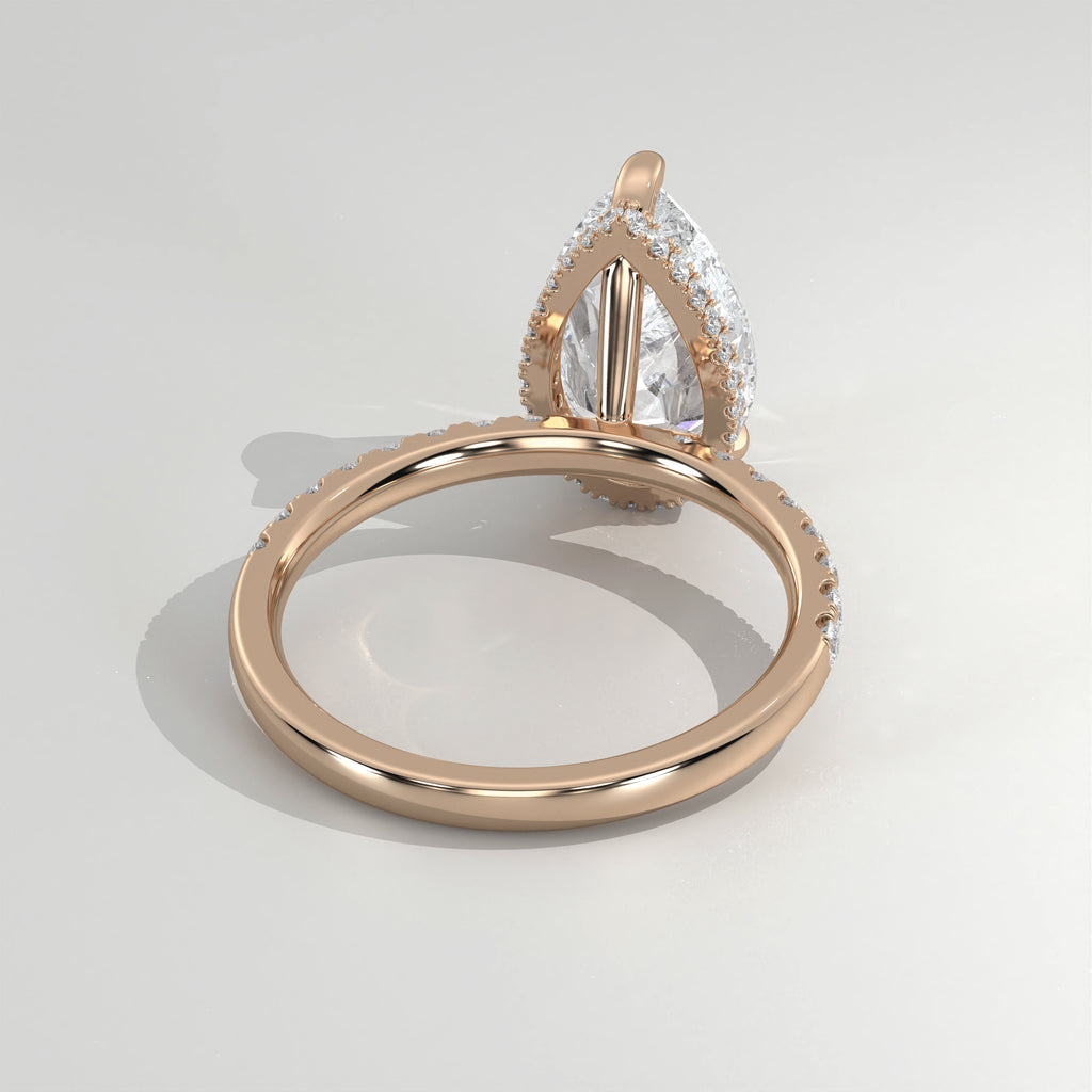 The Sample Solitaire Engagement Rings - 3.0 Carat Pear 14K Rose Gold Engagement Ring