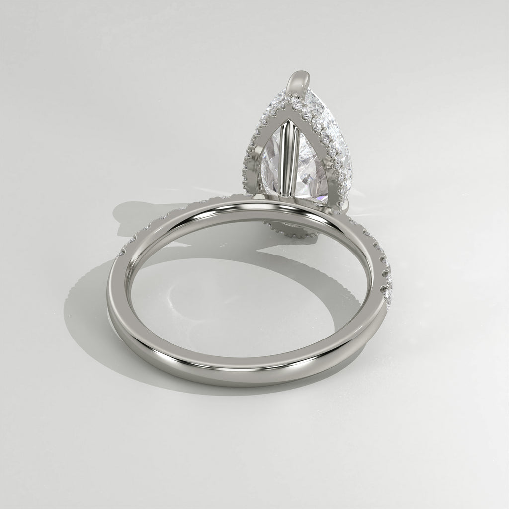 The Sample Solitaire Engagement Rings - 4.0 Carat Pear 14K White Gold Engagement Ring