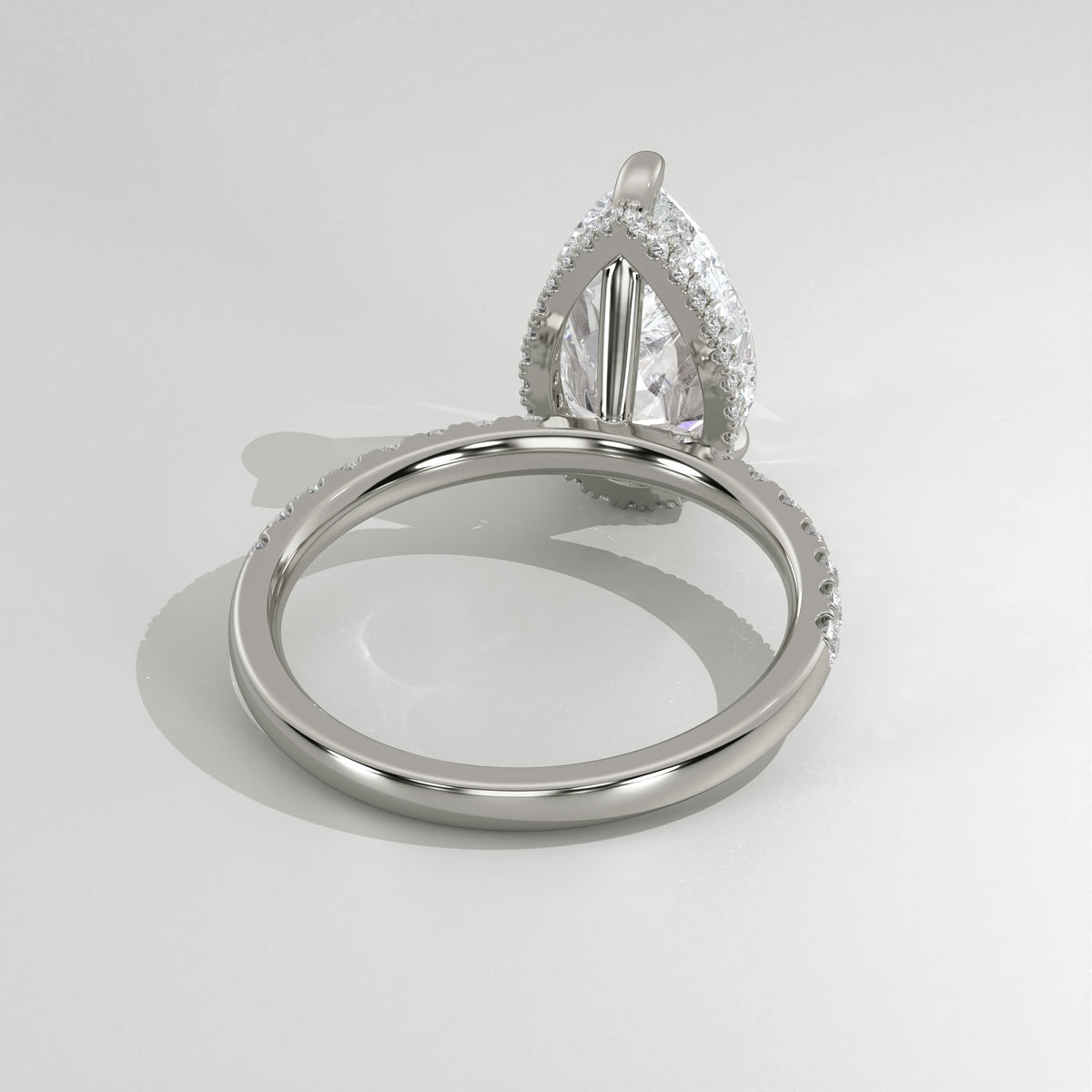 The Sample Solitaire Engagement Rings - 4.0 Carat Pear 14K White Gold Engagement Ring