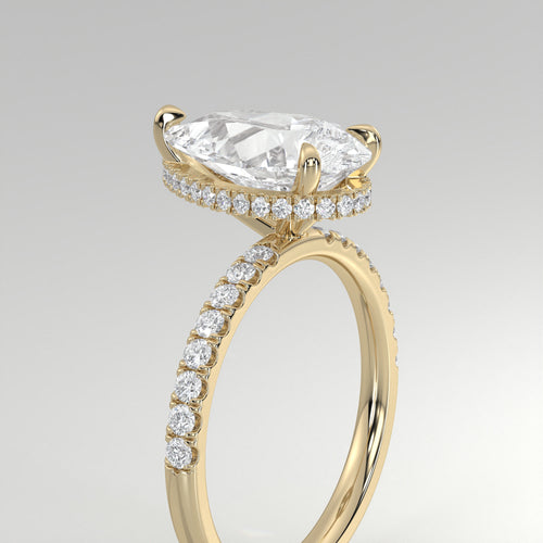 The Sample Solitaire Engagement Rings - 1.5 Carat Pear 18K Yellow Gold Engagement Ring