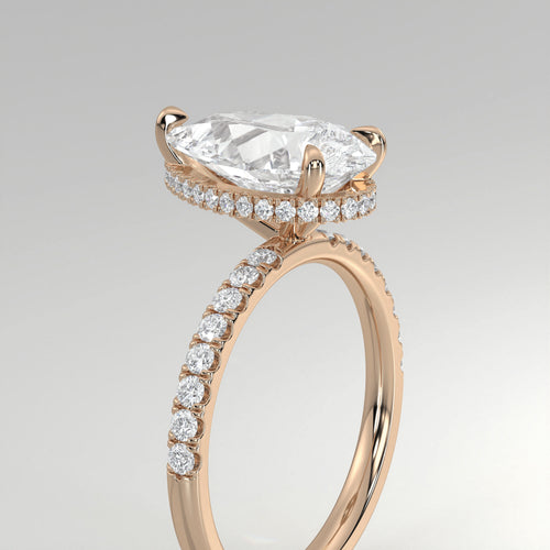 The Sample Solitaire Engagement Rings - 1.5 Carat Pear 18K Rose Gold Engagement Ring
