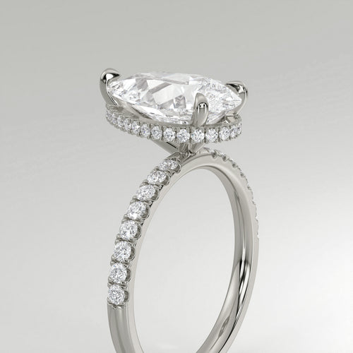The Sample Solitaire Engagement Rings - 1.5 Carat Pear Platinum Engagement Ring