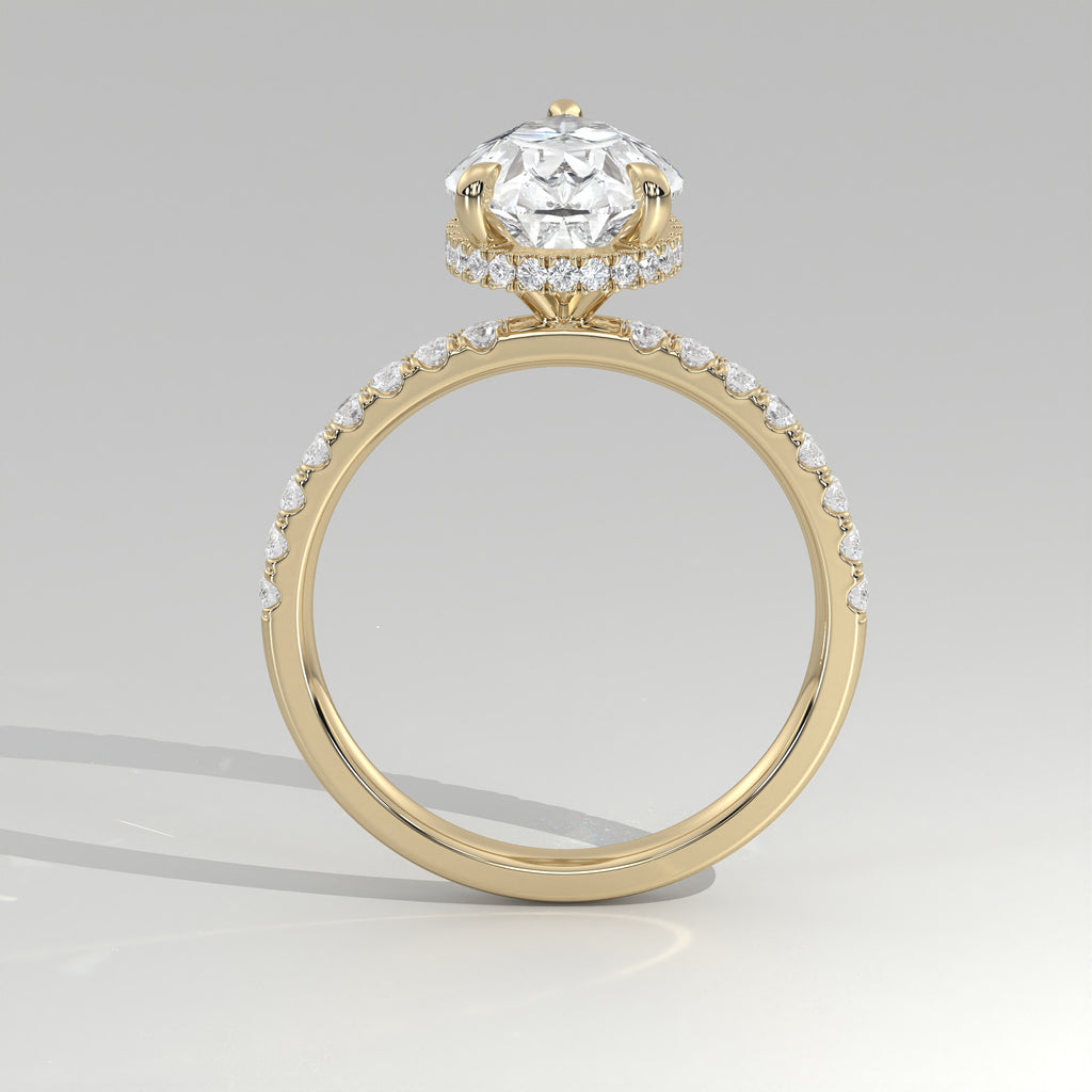The Sample Solitaire Engagement Rings - 2.5 Carat Pear 14K Yellow Gold Engagement Ring