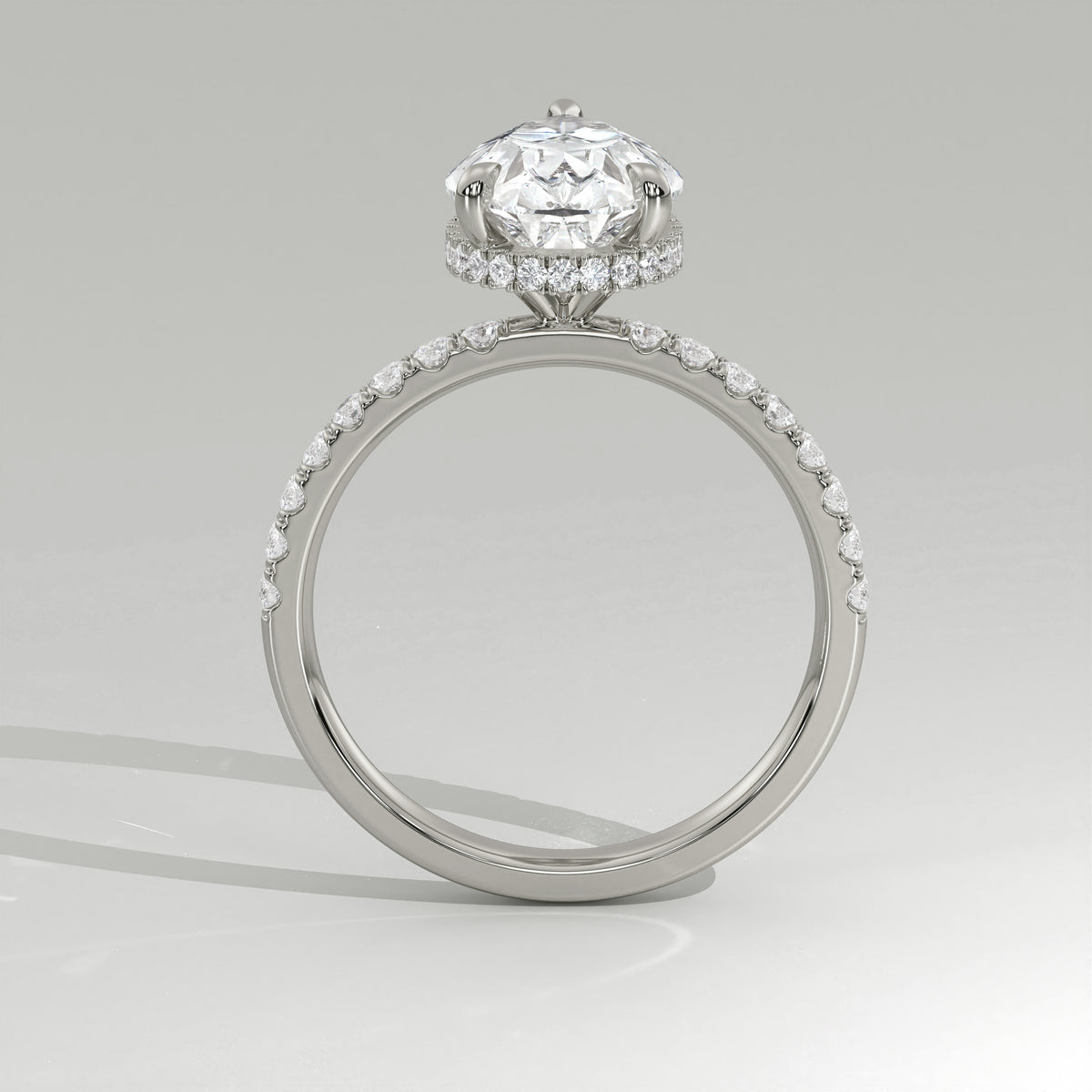 The Sample Solitaire Engagement Rings - 4.0 Carat Pear 14K White Gold Engagement Ring