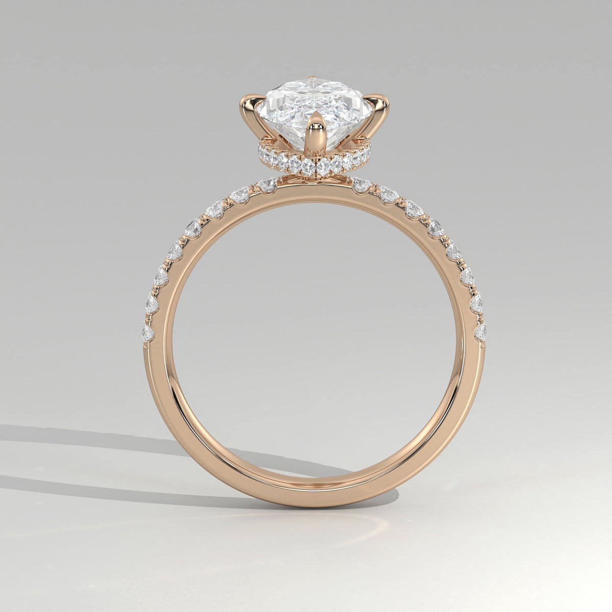 The Sample Solitaire Engagement Rings - 2.5 Carat Marquise 14K Rose Gold Engagement Ring