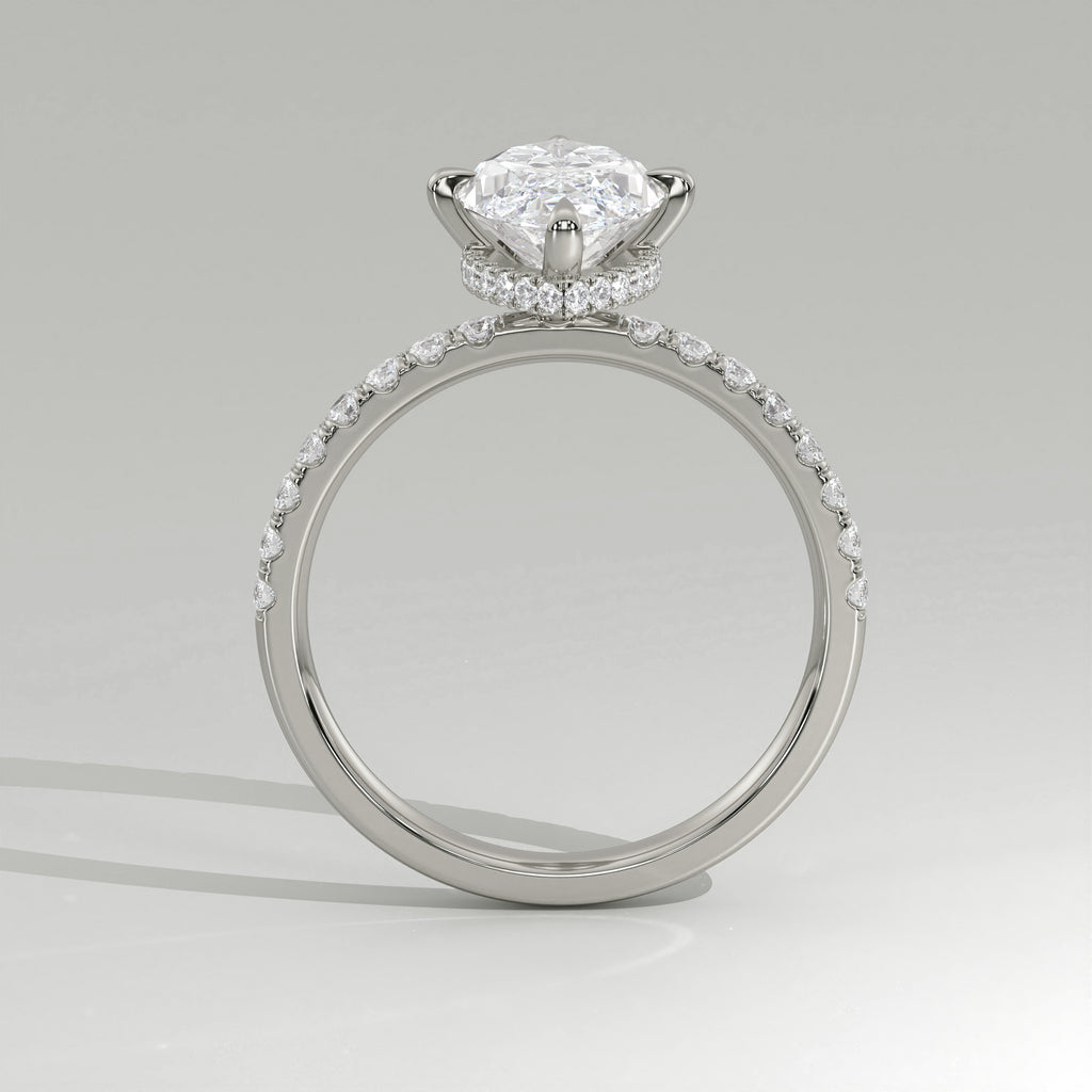 The Sample Solitaire Engagement Rings - 1.0 Carat Marquise 14K White Gold Engagement Ring