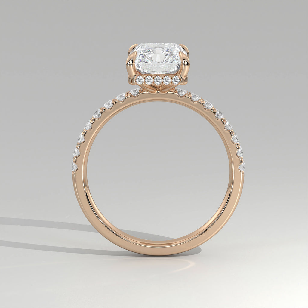 The Sample Solitaire Engagement Rings - 1.5 Carat Radiant 18K Rose Gold Engagement Ring