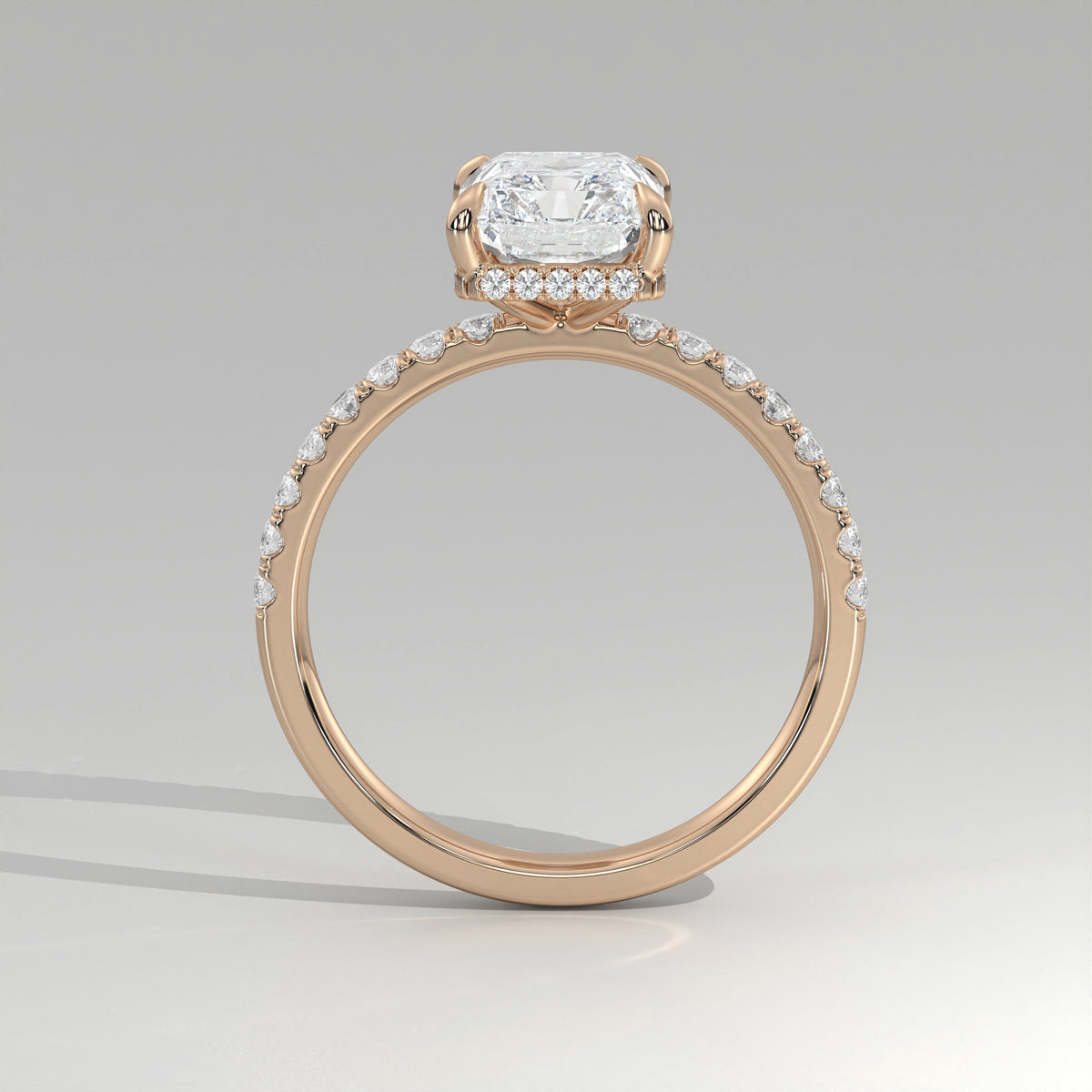The Sample Solitaire Engagement Rings - 1.5 Carat Radiant 18K Rose Gold Engagement Ring