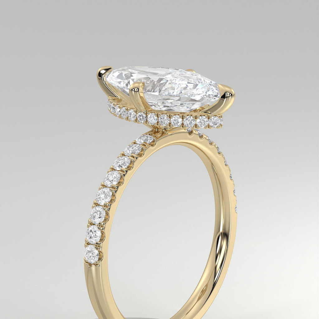 The Sample Solitaire Engagement Rings - 2.5 Carat Marquise 18K Yellow Gold Engagement Ring