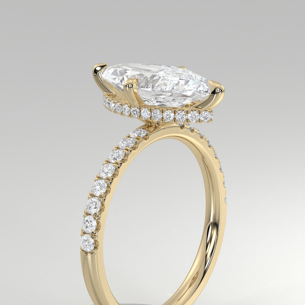 The Sample Solitaire Engagement Rings - 2.5 Carat Marquise 18K Yellow Gold Engagement Ring