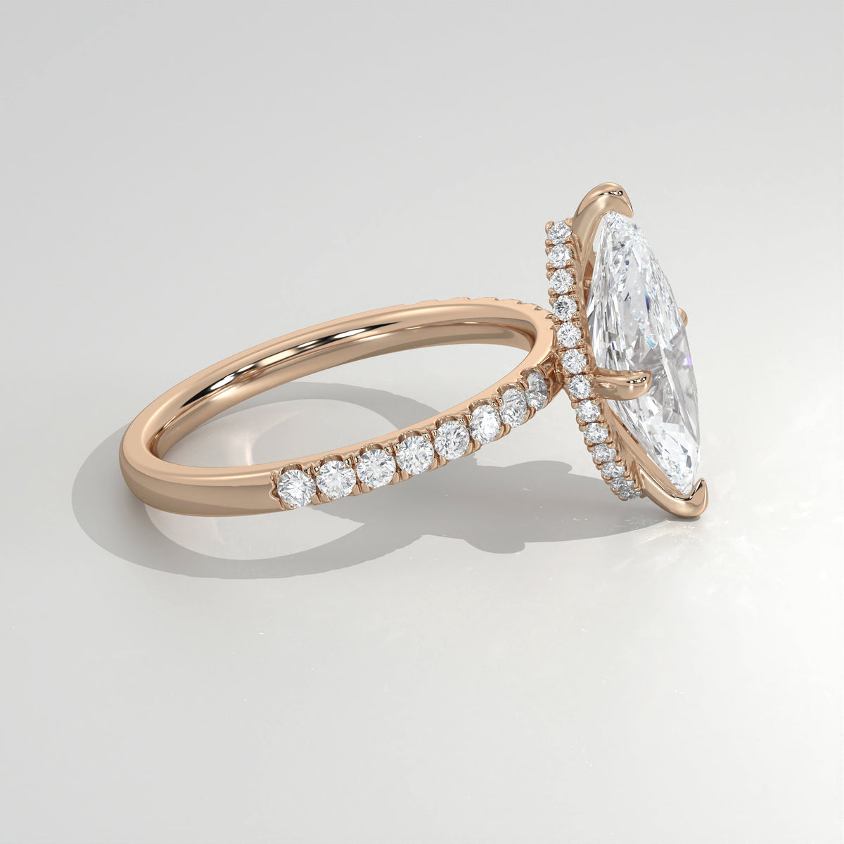 The Sample Solitaire Engagement Rings - 2.5 Carat Marquise 14K Rose Gold Engagement Ring