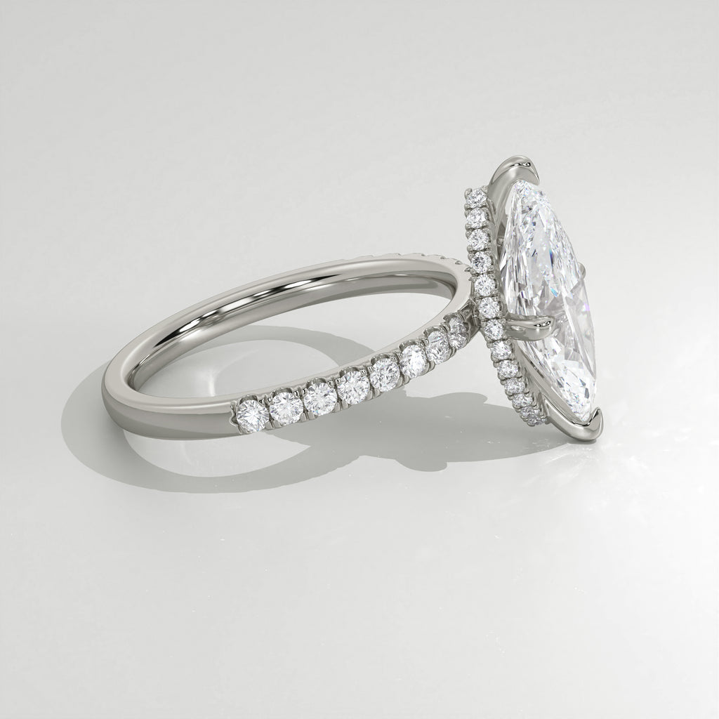 The Sample Solitaire Engagement Rings - 1.0 Carat Marquise 14K White Gold Engagement Ring