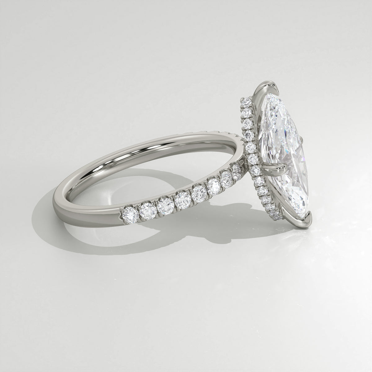 The Sample Solitaire Engagement Rings - 1.0 Carat Marquise 14K White Gold Engagement Ring