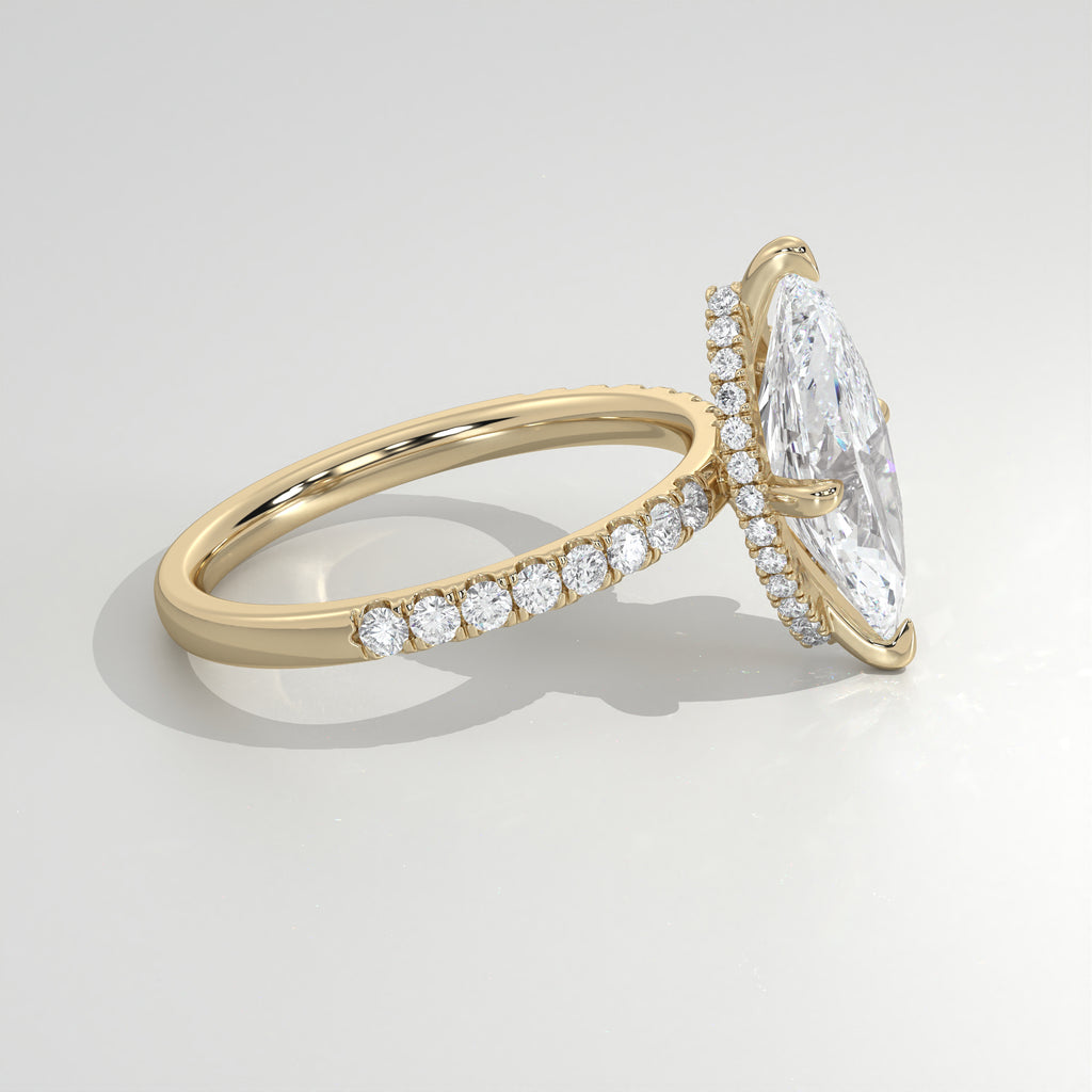The Sample Solitaire Engagement Rings - 2.5 Carat Marquise 18K Yellow Gold Engagement Ring