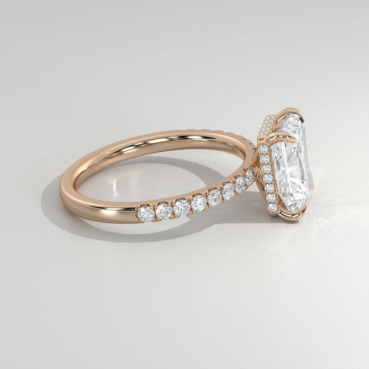 The Sample Solitaire Engagement Rings - 1.5 Carat Radiant 18K Rose Gold Engagement Ring