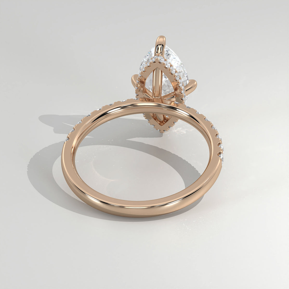 The Sample Solitaire Engagement Rings - 2.5 Carat Marquise 14K Rose Gold Engagement Ring