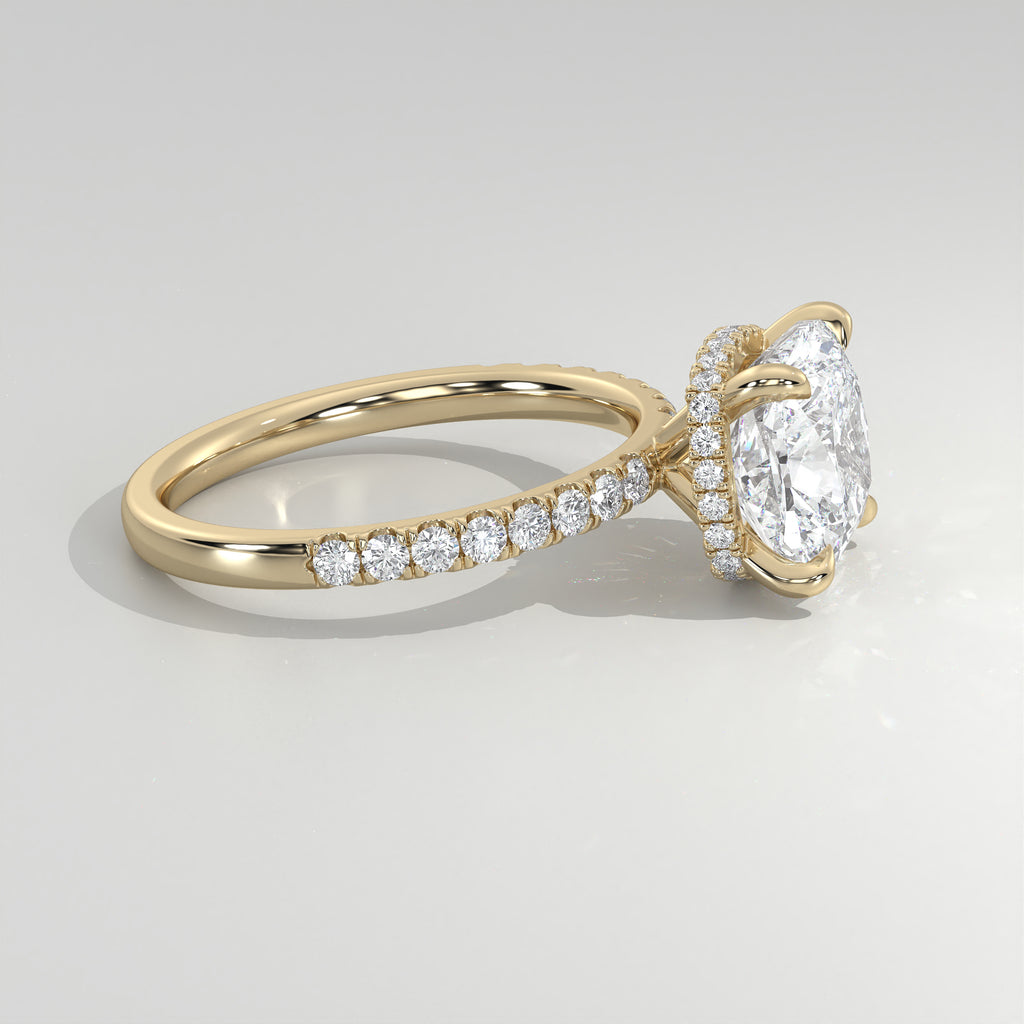 The Sample Solitaire Engagement Rings - 3.5 Carat Cushion 18K Yellow Gold Engagement Ring