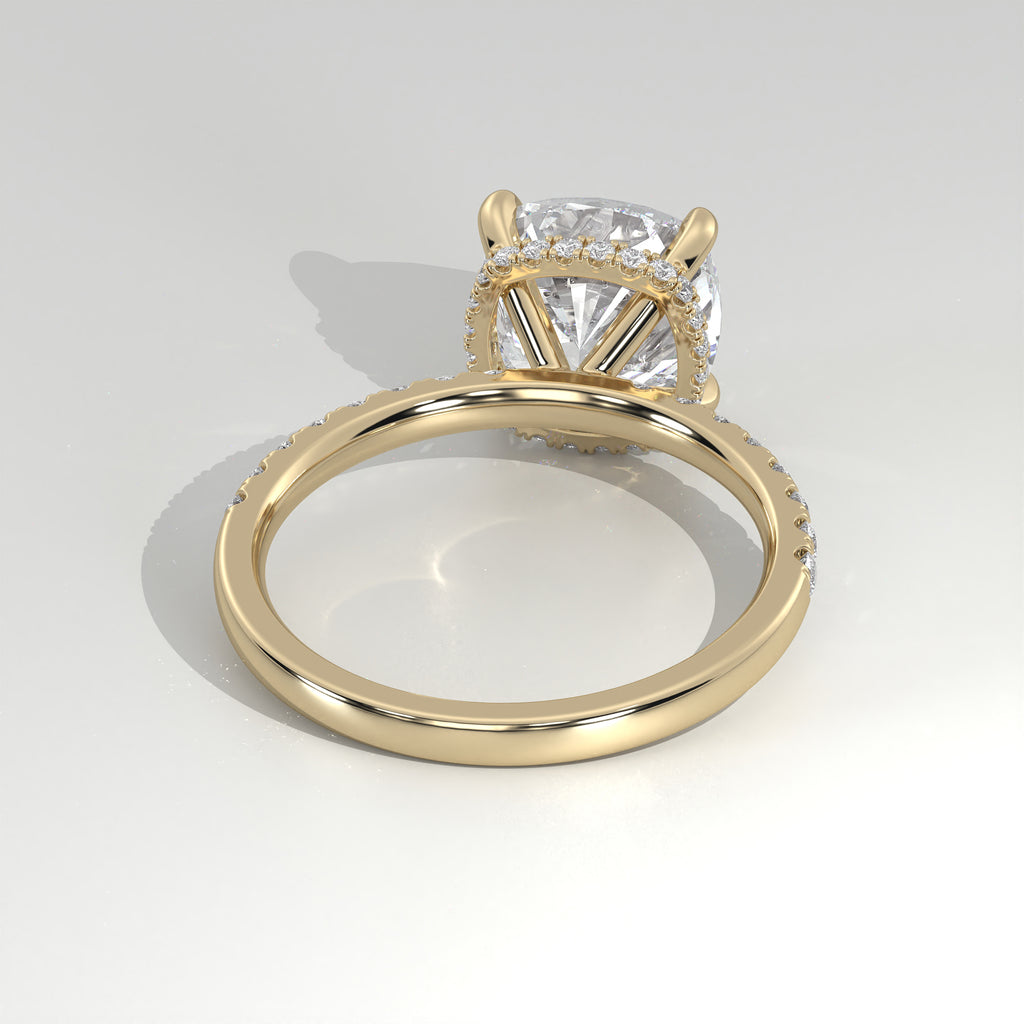 The Sample Solitaire Engagement Rings - 3.5 Carat Cushion 18K Yellow Gold Engagement Ring