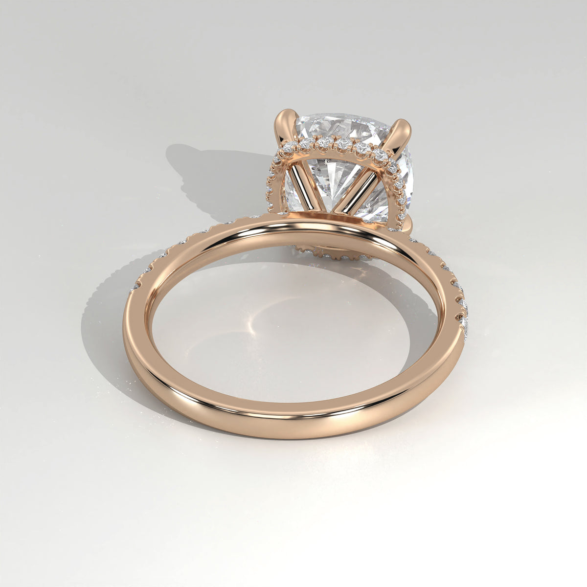 The Sample Solitaire Engagement Rings - 3.0 Carat Cushion 14K Rose Gold Engagement Ring