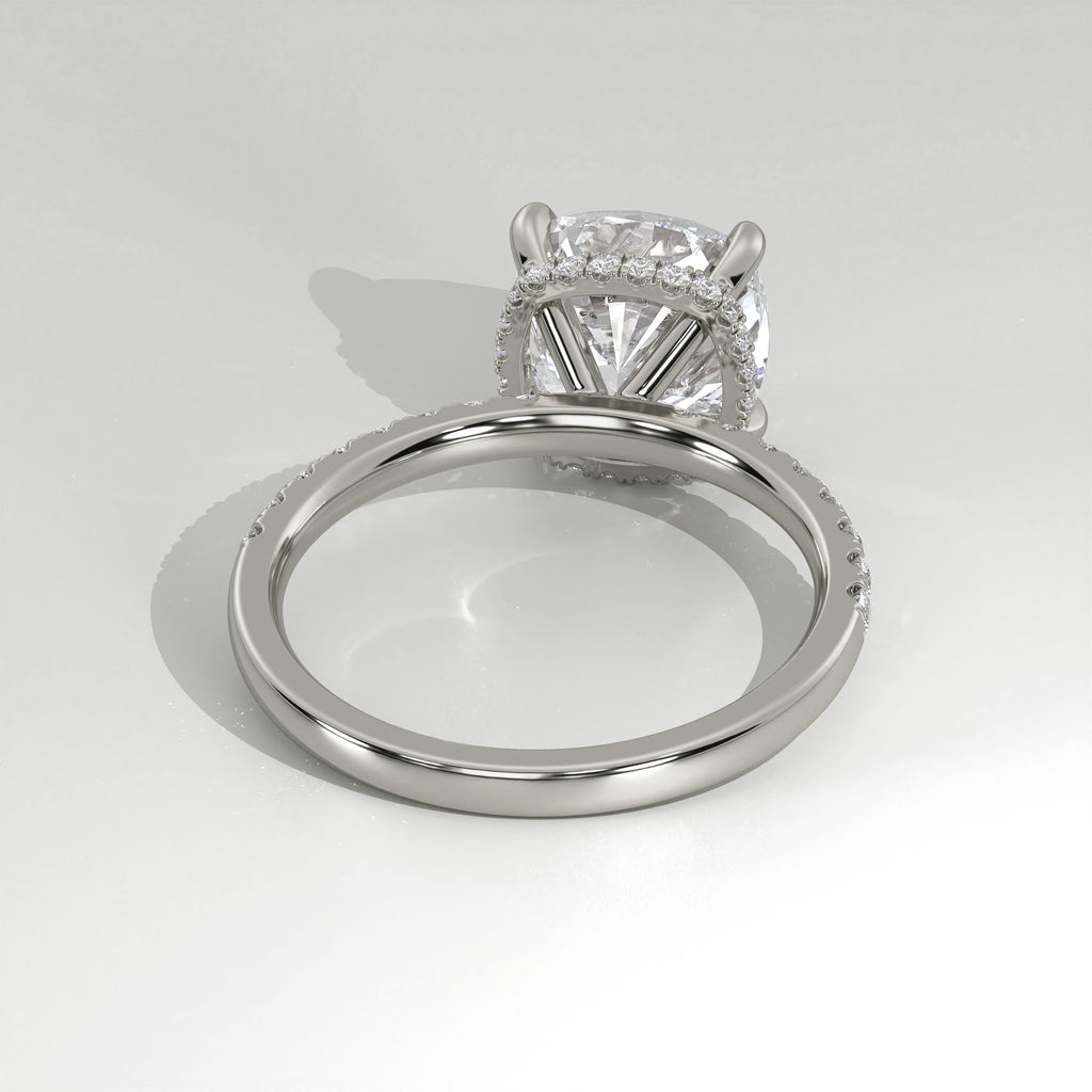 The Sample Solitaire Engagement Rings - 2.5 Carat Cushion 18K White Gold Engagement Ring