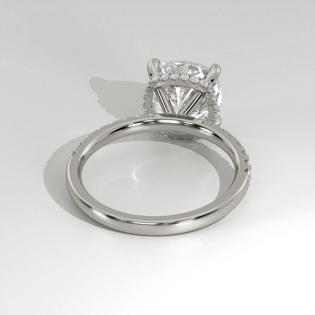 The Sample Solitaire Engagement Rings - 2.5 Carat Cushion 18K White Gold Engagement Ring