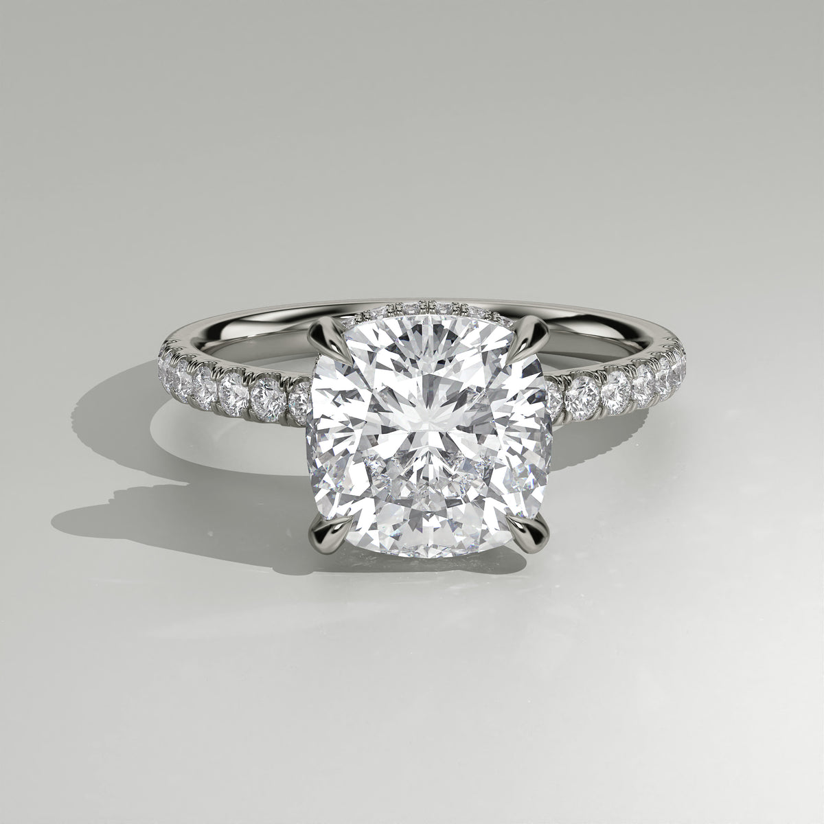 The Sample Solitaire Engagement Rings - 5.0 Carat Cushion Platinum Engagement Ring