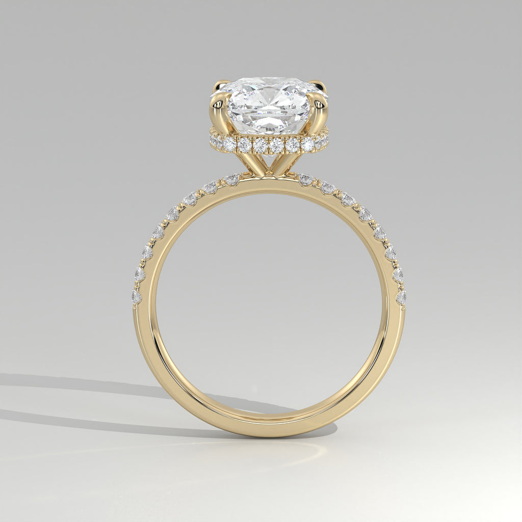 The Sample Solitaire Engagement Rings - 3.5 Carat Cushion 18K Yellow Gold Engagement Ring