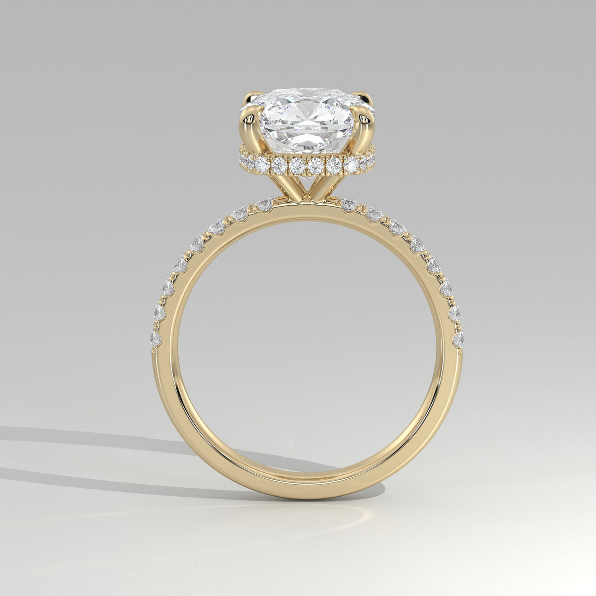 The Sample Solitaire Engagement Rings - 3.5 Carat Cushion 18K Yellow Gold Engagement Ring