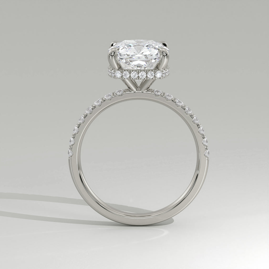 The Sample Solitaire Engagement Rings - 2.5 Carat Cushion 18K White Gold Engagement Ring