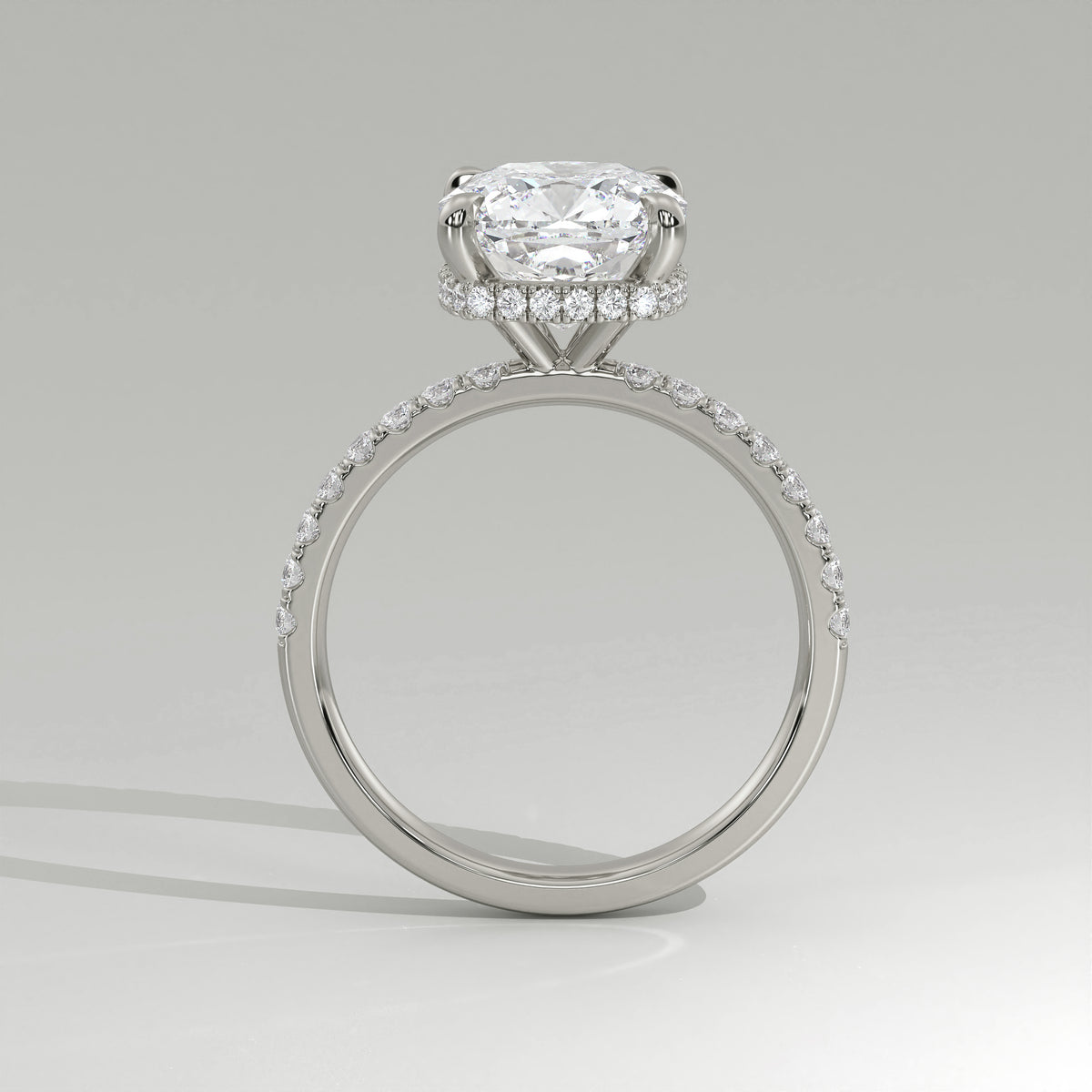 The Sample Solitaire Engagement Rings - 2.5 Carat Cushion 18K White Gold Engagement Ring